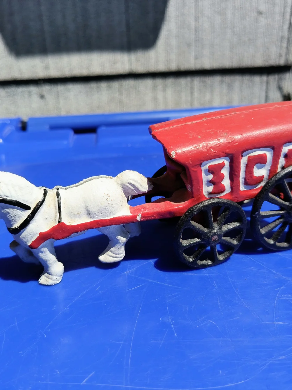 Metal Wagon and Horse The Ice Truck 7 Long Undated